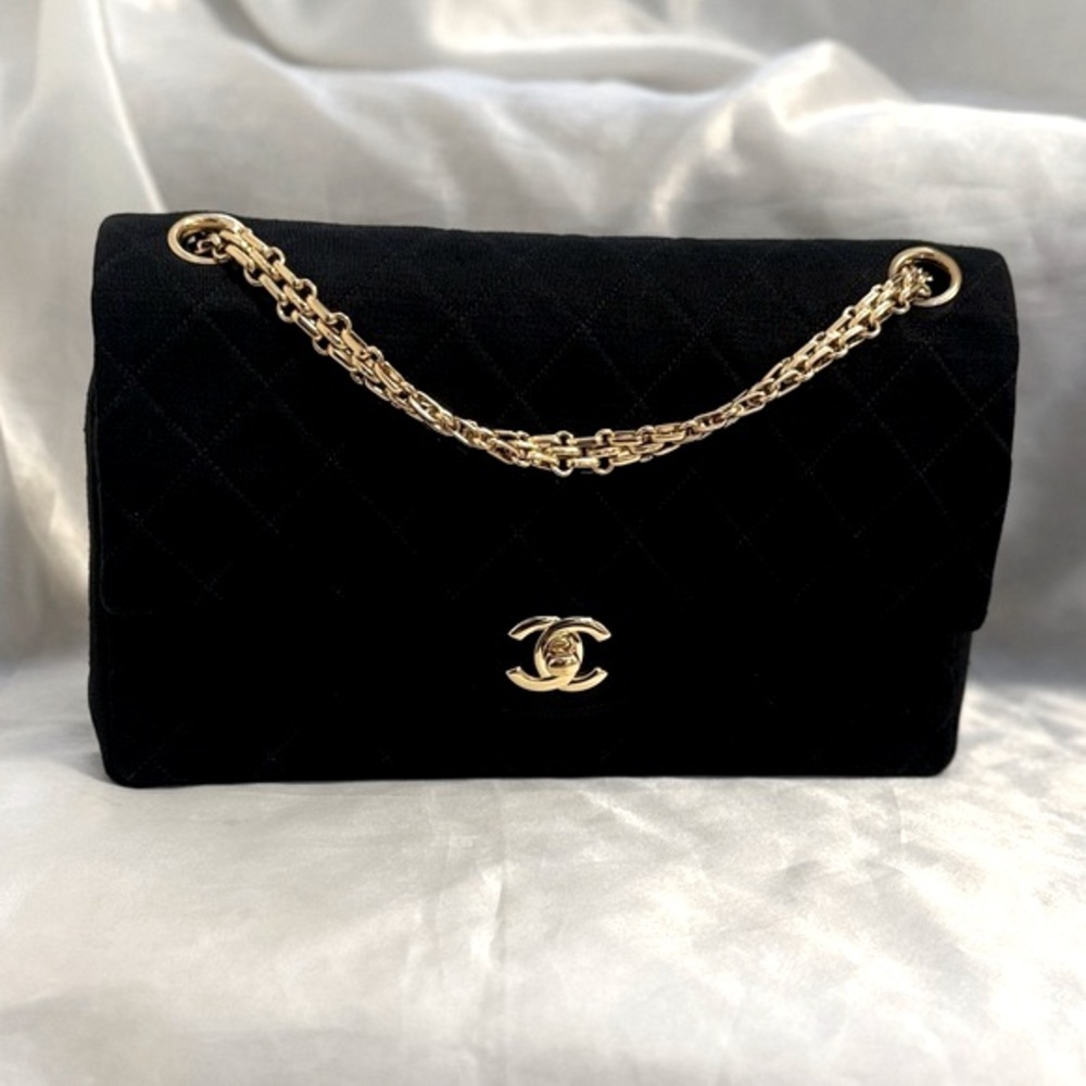 Chanel 2.55 Medium Classic Vintage Reissue Chain Jersey Double Flap Bag